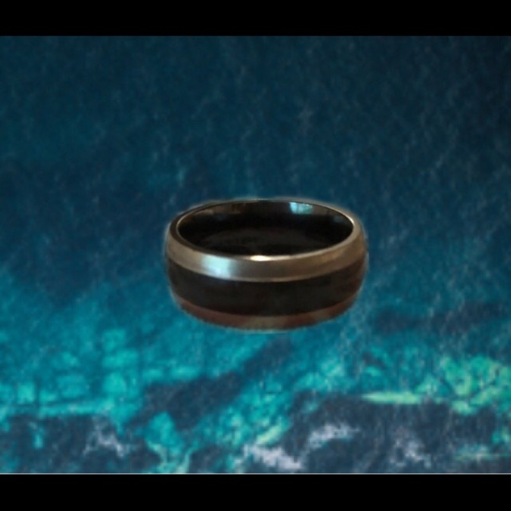 Edward Mirell Black titanium two tone wedding band